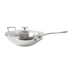 Mauviel Wok With Glas Lid And Long Handle M'Cook