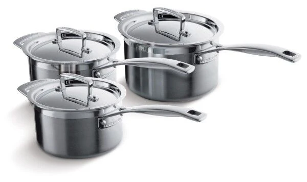 Le Creuset Classic Stainless Steel 3-piece Saucepan Set 1 Le Creuset Classic Stainless Steel 3-piece Saucepan Set
